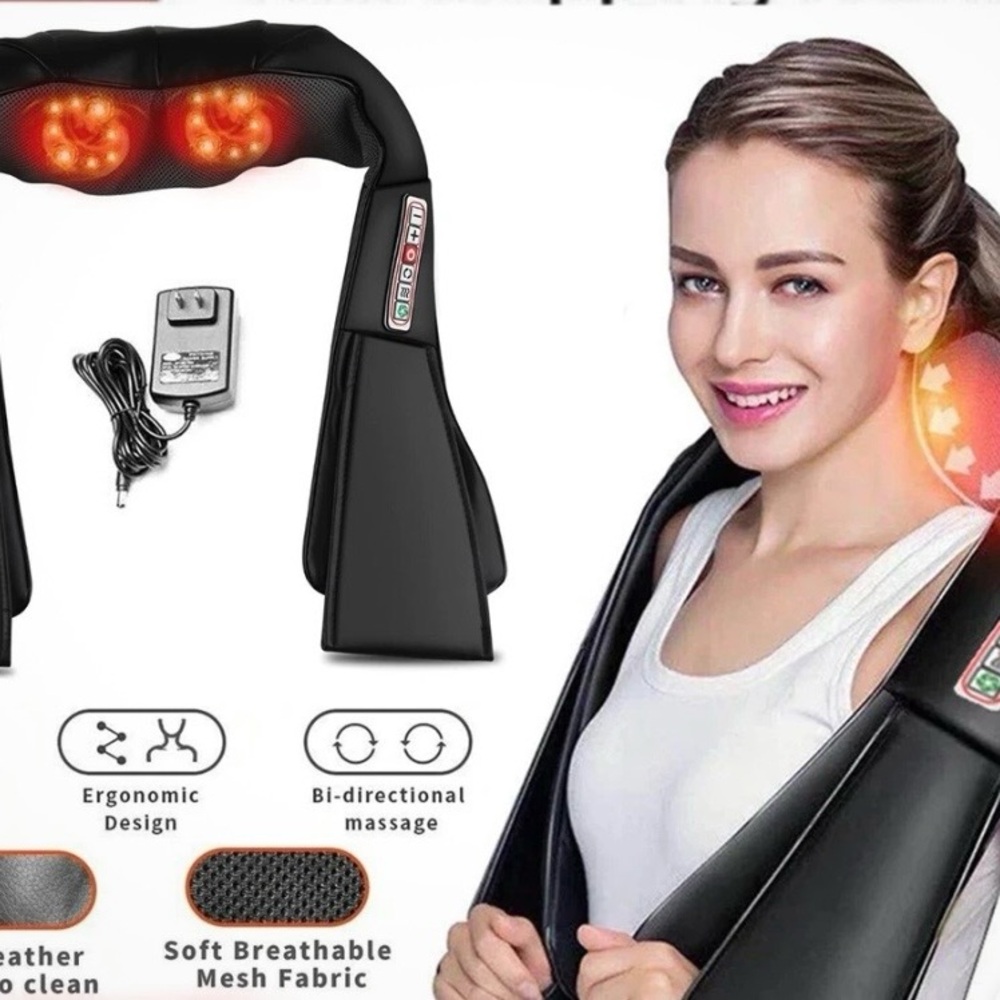 MASSAGER NECK SHOULDER HEAT 1 BUTTON RELAX NEW!